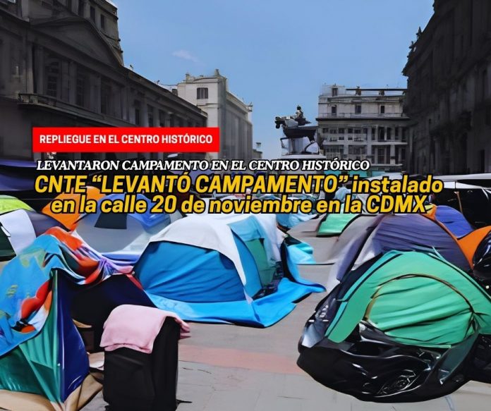 CNTE levanta carpas de plantón en Centro Histórico de la Cdmx