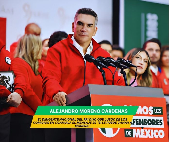 Alito Moreno anunció el “aplastante” triunfo del tricolor en Coahuila