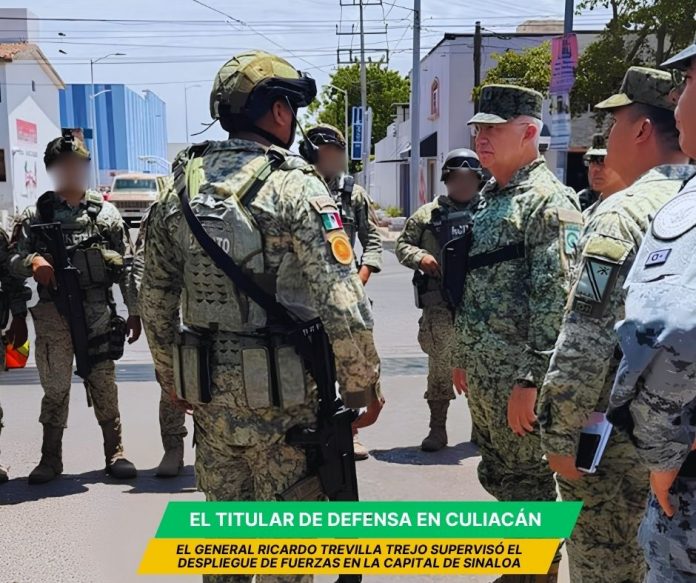 Titular de la Defensa supervisa despliegue militar en Culiacán