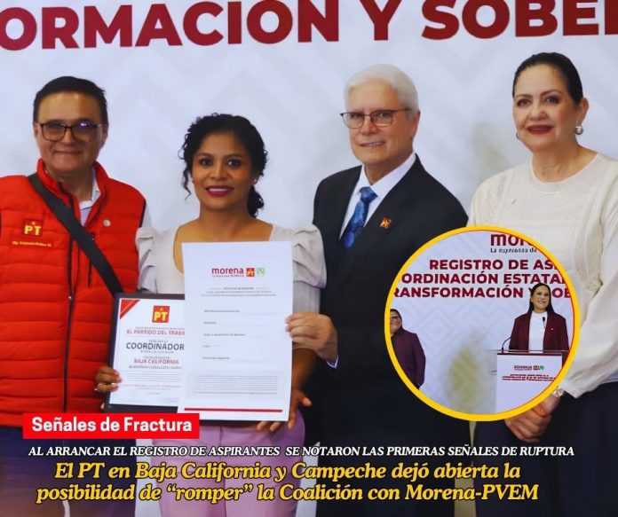 El Partido del Trabajo dejó en suspenso la decisión de mantener la coalición con Morena en Baja California y Campeche (1) Con señales de fractura inició proceso interno de Morena