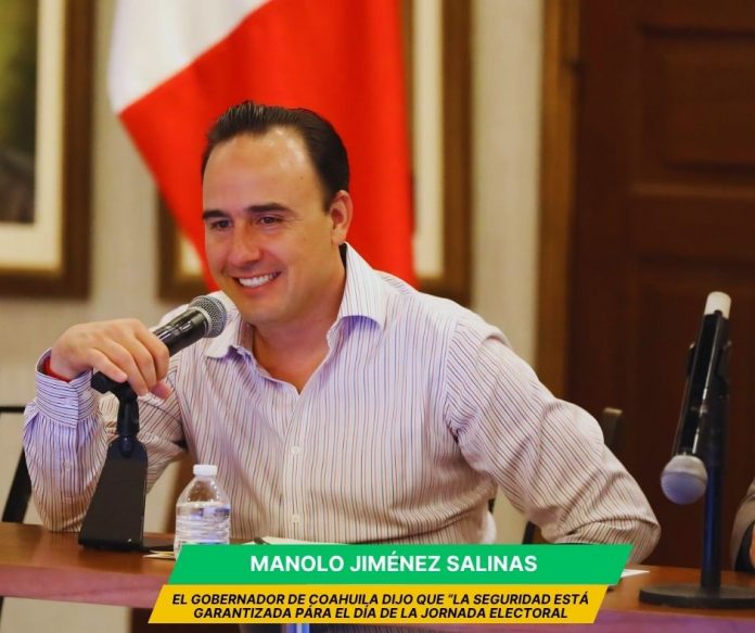 El gobernador de Coahuila dijo en conferencia de prensa que el próximo 7 de junio habrá coordinación para garantizar la seguridad en la entidad Manolo Jiménez dice que la jornada electoral será segura y en paz