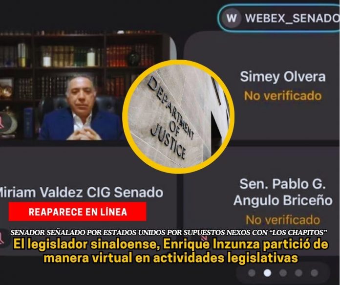 Enrique Inzunza “reapareció” virtualmente en actividades legislativas