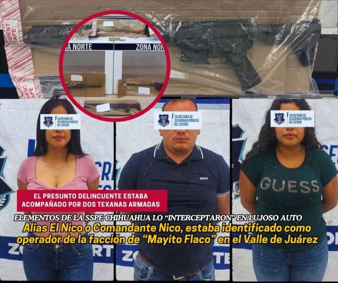 Elementos de la SSPE de Chihuahua capturaron a Alias El Nico, presunto líder de célula del Cártel de Sinaloa en el Valle de Juárez En Ciudad Juárez detienen a líder de célula del cártel de Sinaloa