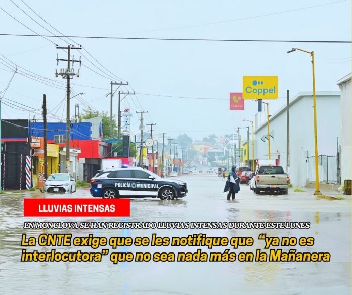 En Monclova, intensas lluvias provocan cierre de vialidades