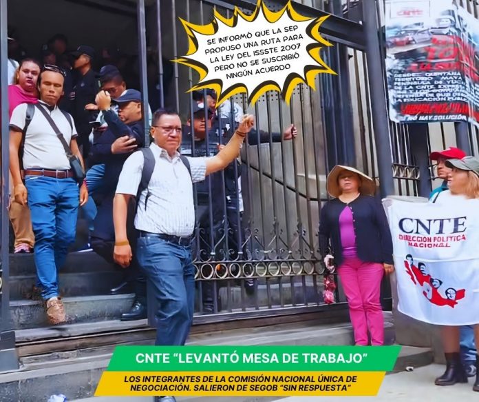 CNTE y Gobierno levantan mesa de trabajo sin respuesta concreta