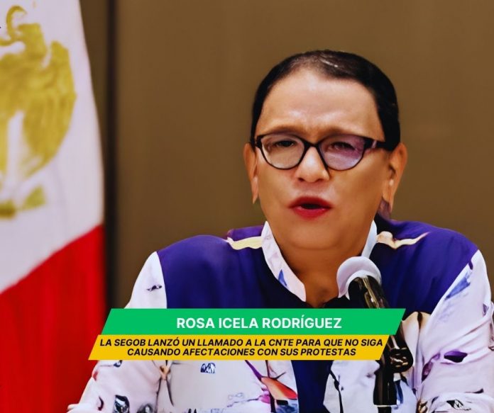La secretaria de Gobernación exhortó a las y los docentes de la CNTE a no seguir generando afectaciones con sus protestas Segob llama a la CNTE a terminar con su protesta