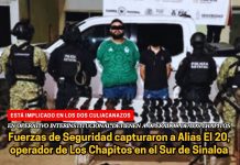 En Villa Unión capturan a Alias El 20, operador de Los Chapitos En Villa Unión capturan a Alias El 20, operador de Los Chapitos