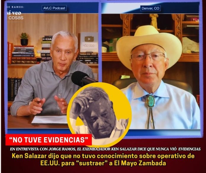 En entrevista con Jorge Ramos, el exembajador de Estados Unidos en México dijo que nunca vio evidencias que implicarán a AMLO con delincuencia organizada Salazar dice que nunca tuvo evidencia de nexos de AMLO con el narco