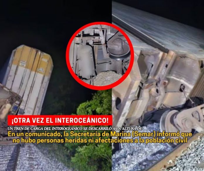 La Semar informó que se registró un descarrilamiento de un tren de carga en las cercanías de Asunción Ixtaltepec, Oaxaca Tren de carga sufrió descarrilamiento en Línea Z del Interoceánico