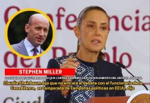 Sheinbaun dice que no entrará a debate con Stephen Miller